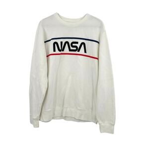 NASA Well Worn LA‎ Size Large Crewneck Sweatshirt Pullover Style White Red Black